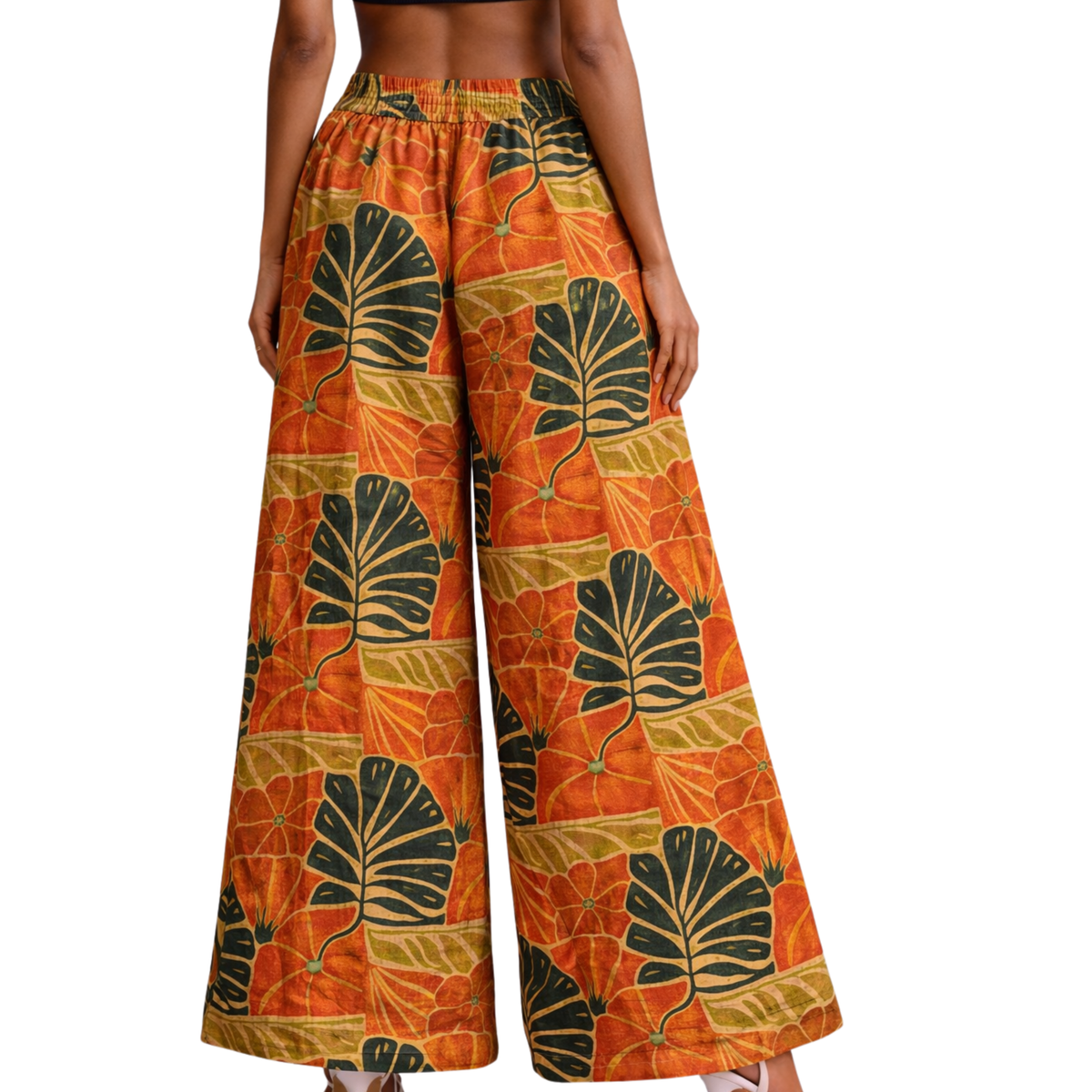 Rachel Linen Palazzo Pants – Flat Front Wide Leg - Artist Prints