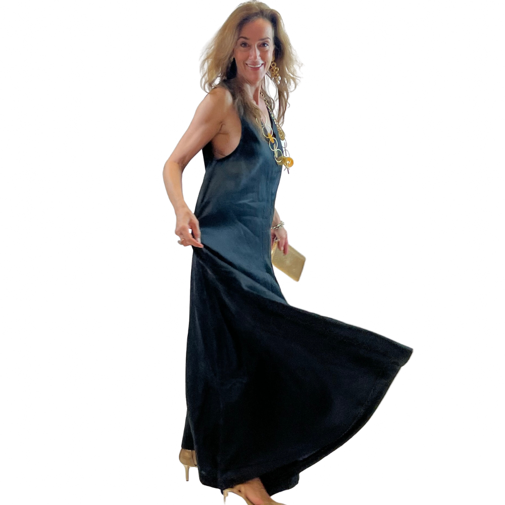 Linen Maxi Romper – Sleeveless Zip-Back Jumpsuit