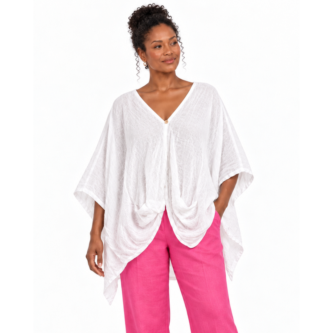 Elara Draped Linen Top