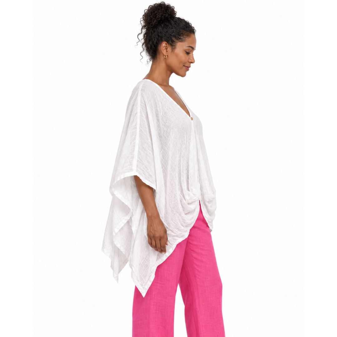 Elara Draped Linen Top
