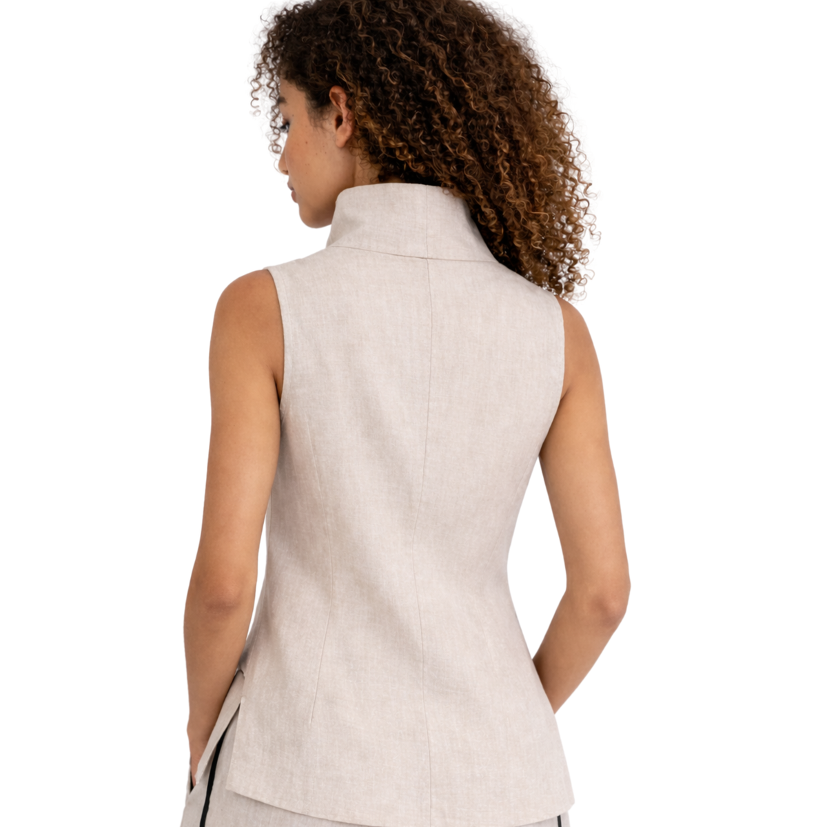 Portofino Linen Vest – Versatile Women's Linen Layering Top
