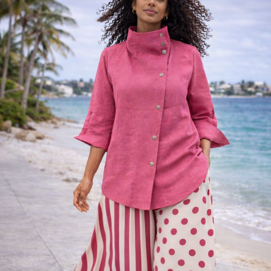 Ju’Ae 100% Linen Box Collar Tunic