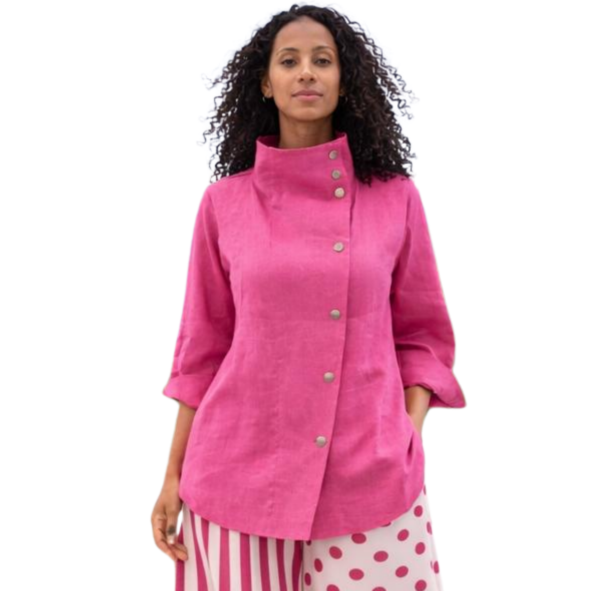 Ju’Ae 100% Linen Box Collar Tunic