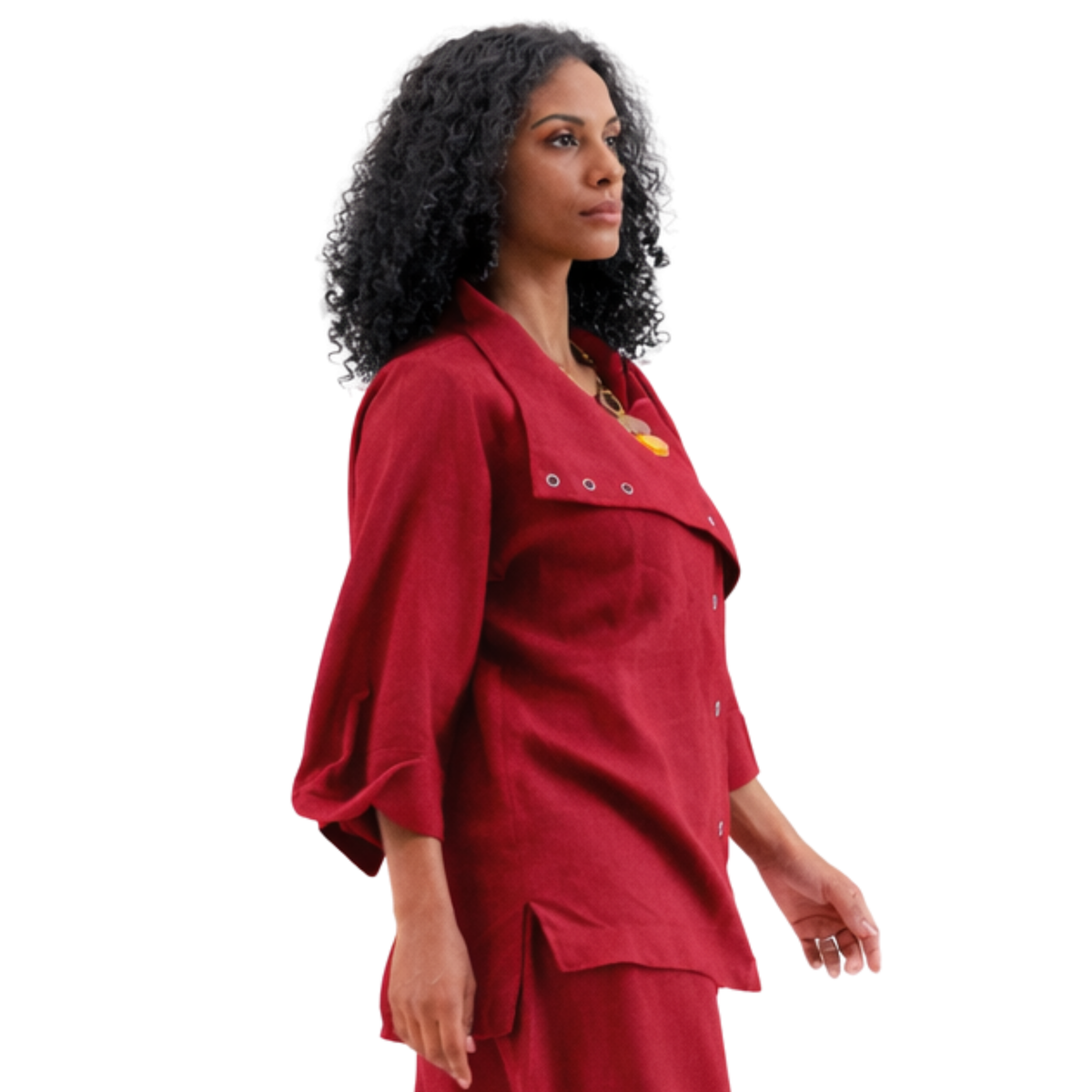 Ju’Ae 100% Linen Box Collar Tunic