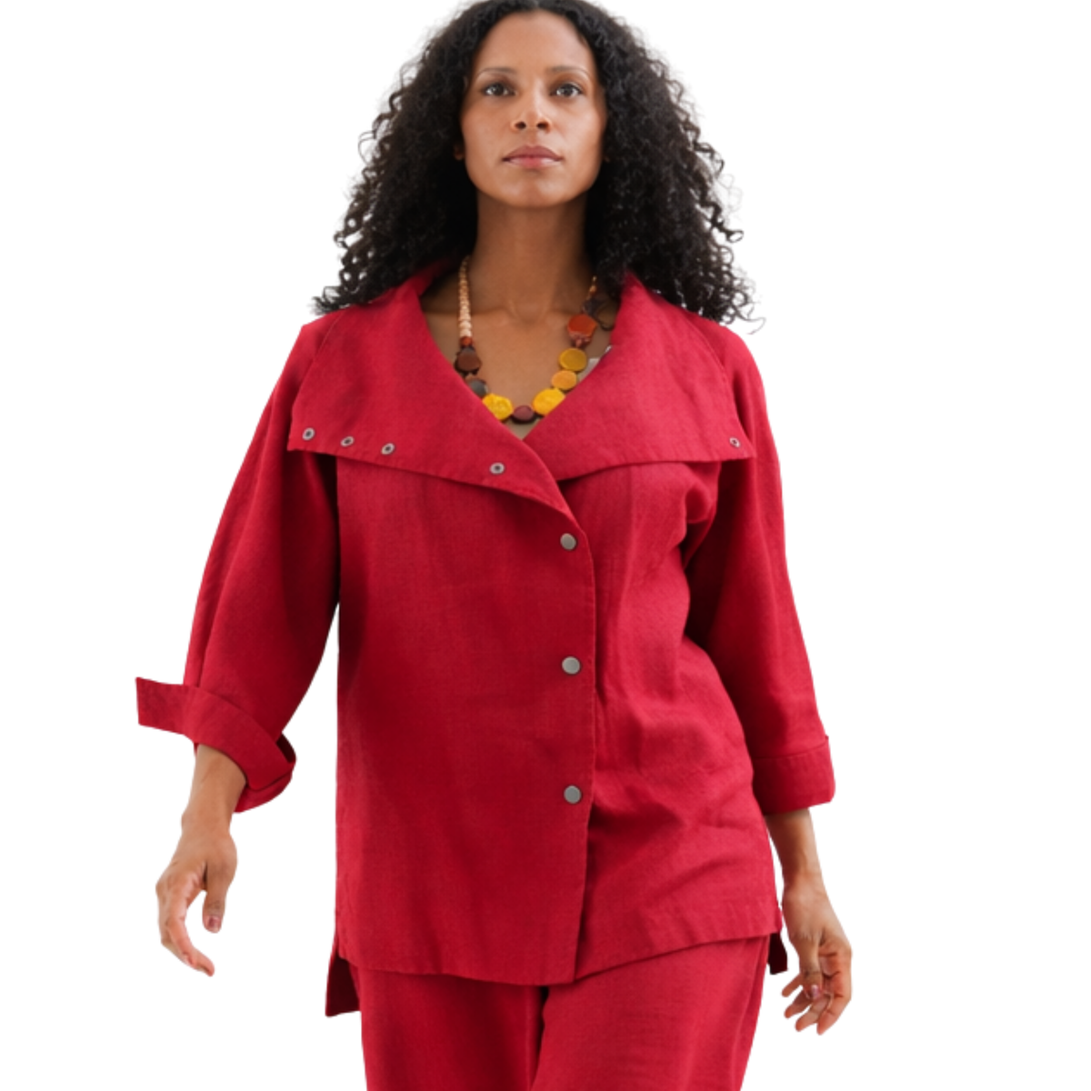 Ju’Ae 100% Linen Box Collar Tunic