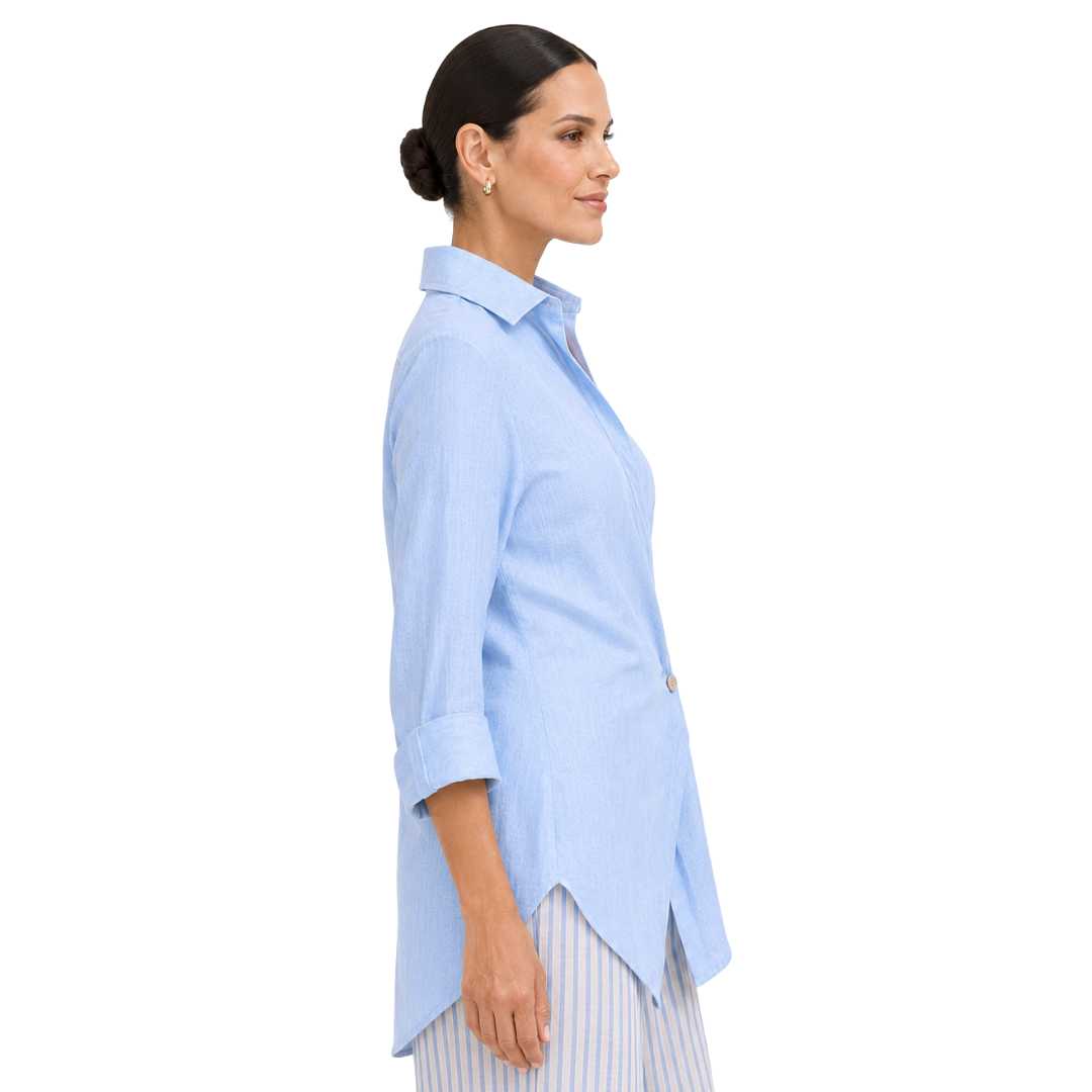 The Paloma Linen Wrap-Front Shirt