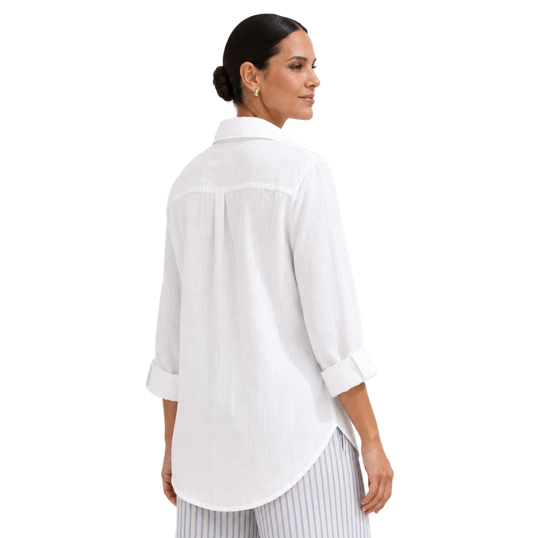 The Paloma Linen Wrap-Front Shirt