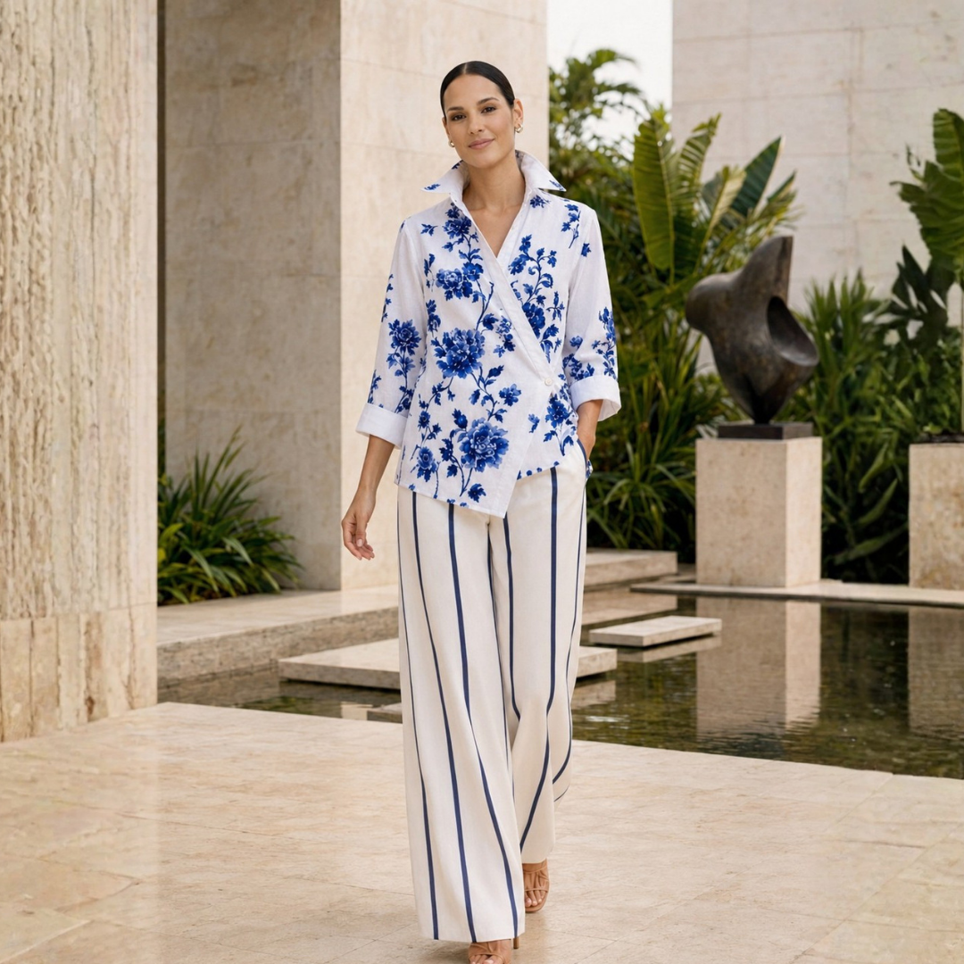 The Paloma Linen Wrap-Front Shirt