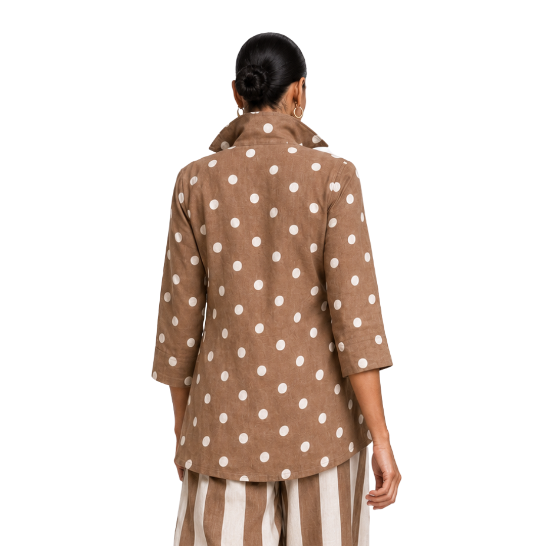 Sorelle Double-Rosette Tie Linen Jacket