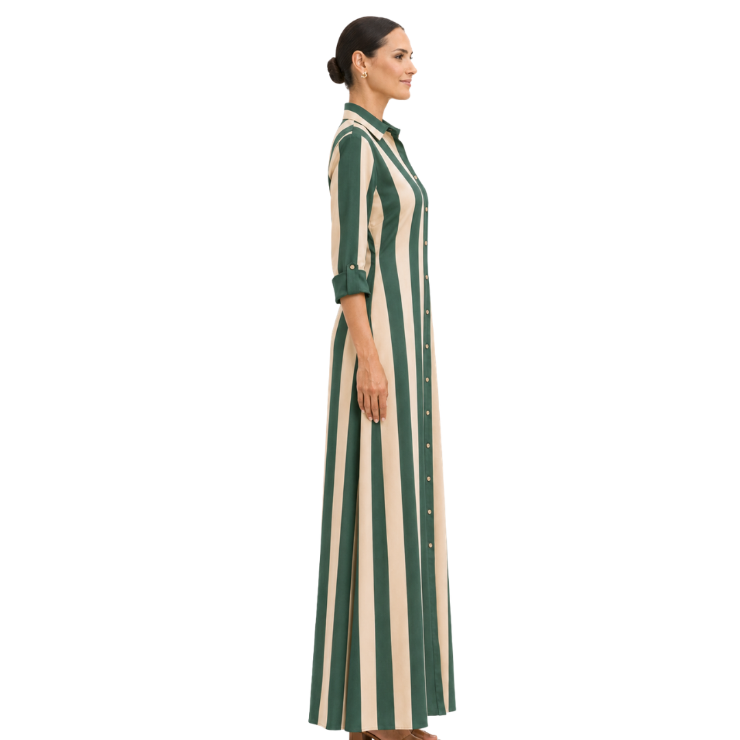 The Isadora Convertible Crepe-Silk Maxi Shirt Dress