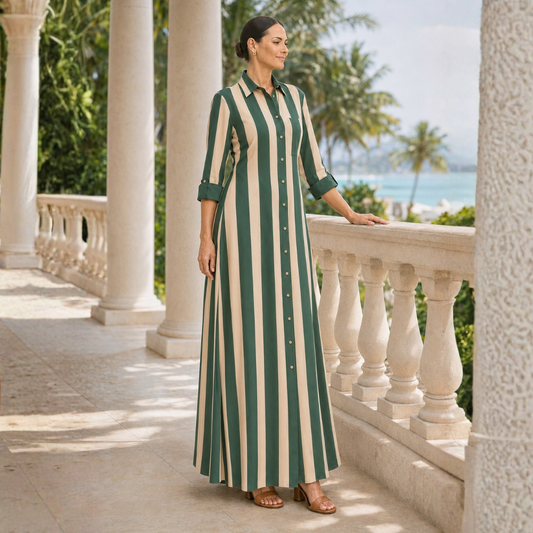 The Isadora Convertible Crepe-Silk Maxi Shirt Dress